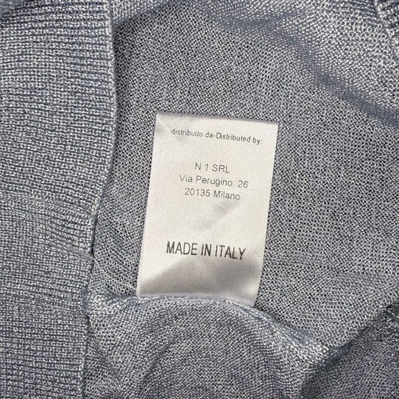 Chiara Ferragni Flirting Crew Neck Jumper Knitted Metallic Silver Pullover sz S - Picture 6 of 6